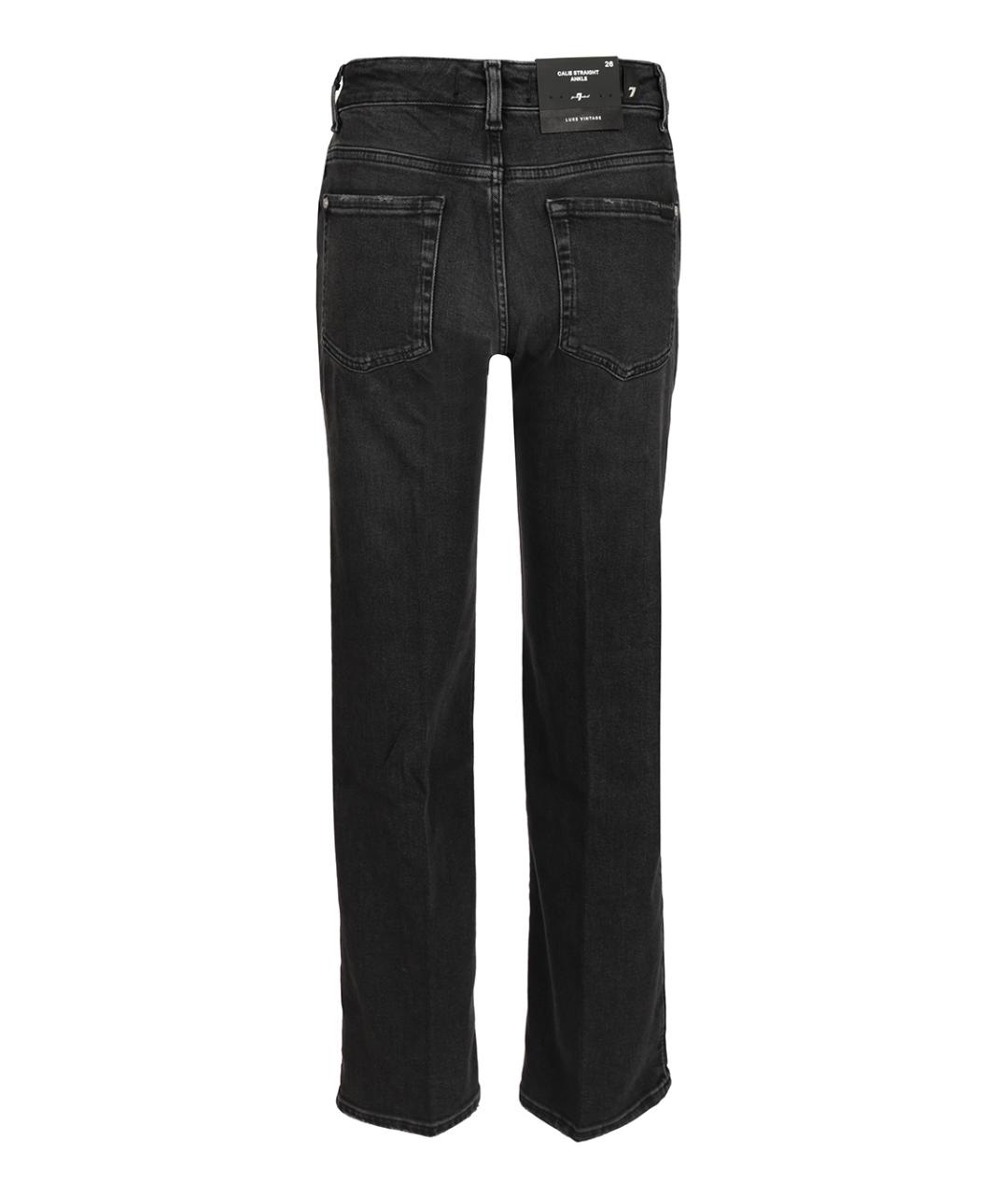 7 FOR ALL MANKIND Черные хлопковые прямые джинсы, фото 2