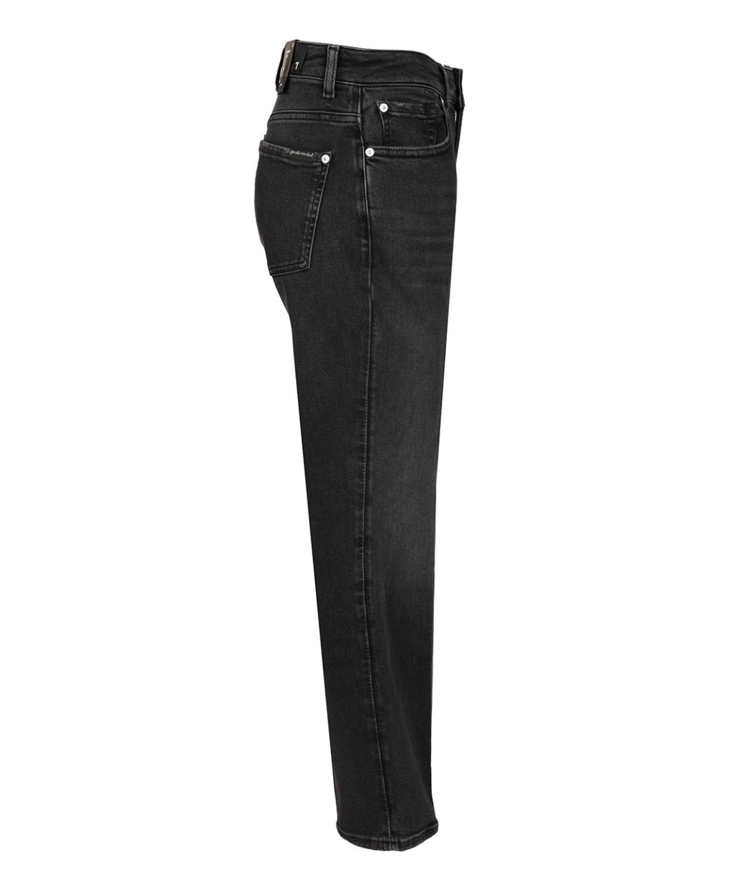 7 FOR ALL MANKIND Черные хлопковые прямые джинсы, фото 3