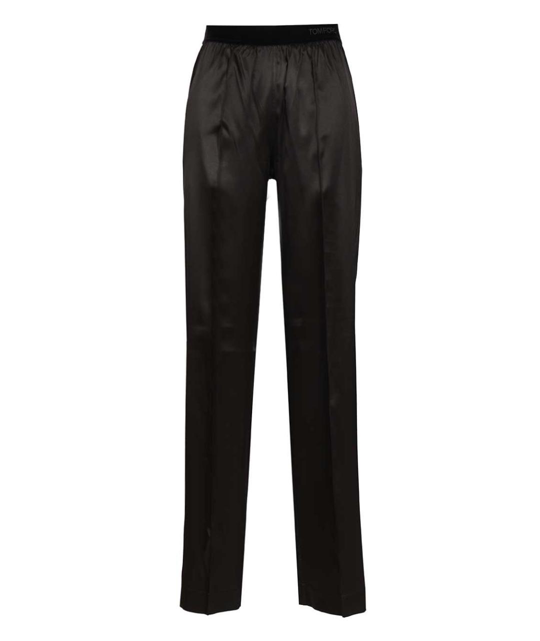 TOM FORD Черные шелковые прямые брюки, фото 1