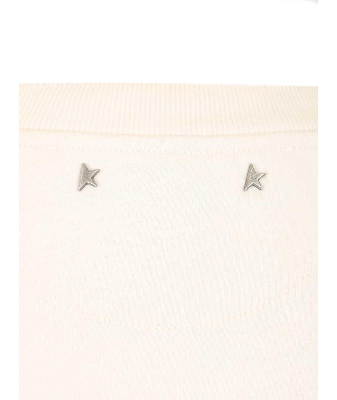 GOLDEN GOOSE DELUXE BRAND Белая хлопковая футболка, фото 4