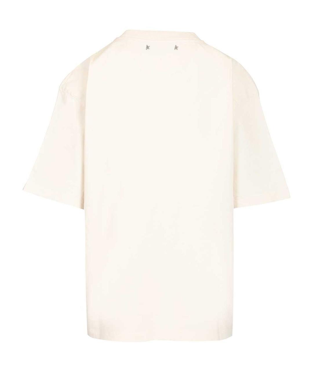 GOLDEN GOOSE DELUXE BRAND Белая хлопковая футболка, фото 2