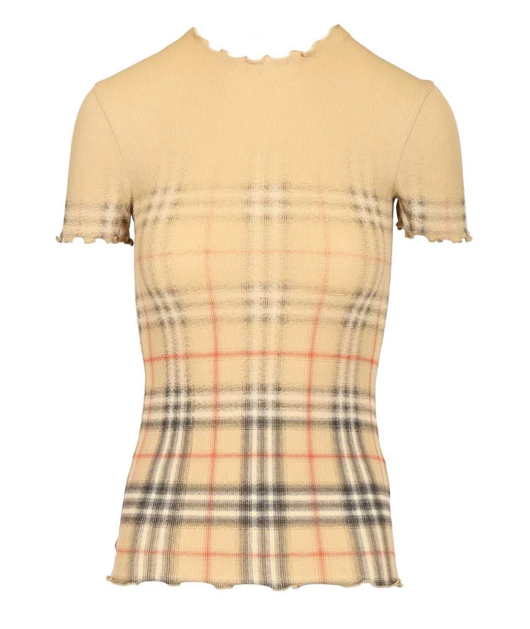 BURBERRY Бежевая хлопковая футболка, фото 1