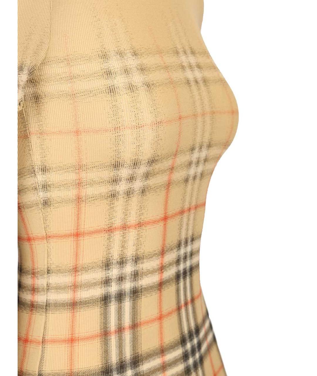 BURBERRY Бежевая хлопковая футболка, фото 3