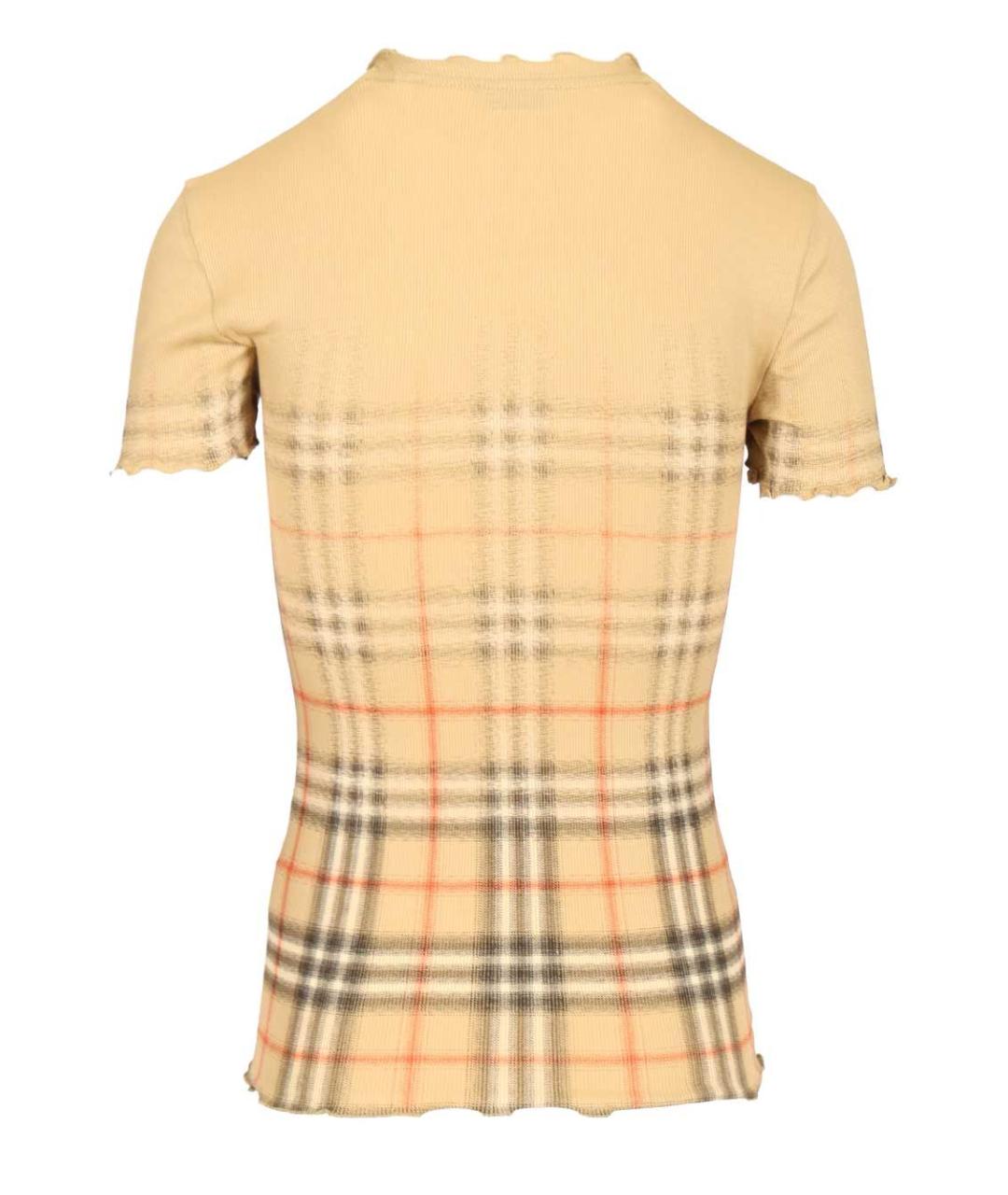 BURBERRY Бежевая хлопковая футболка, фото 2