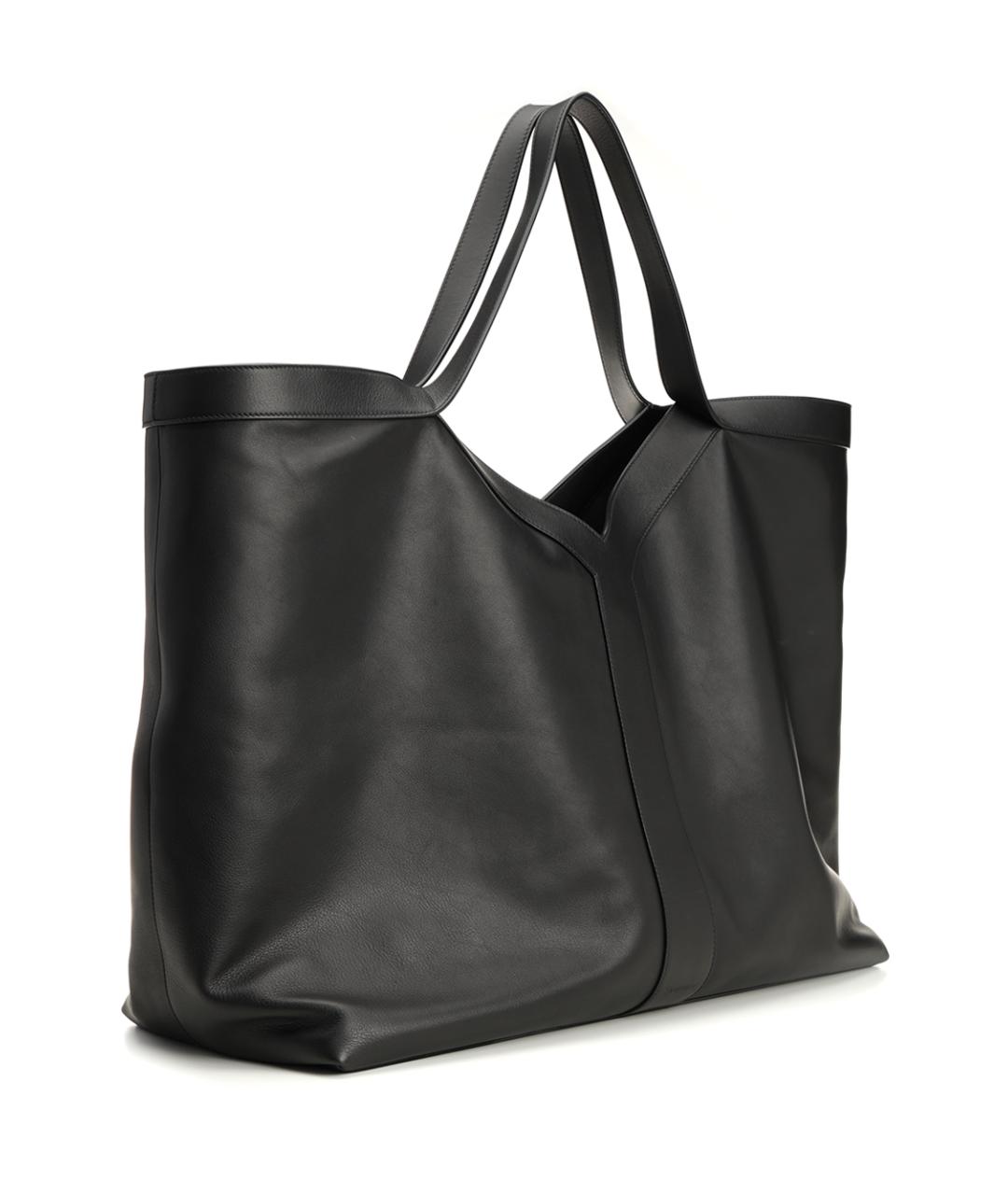 SAINT LAURENT Черная кожаная сумка тоут, фото 2