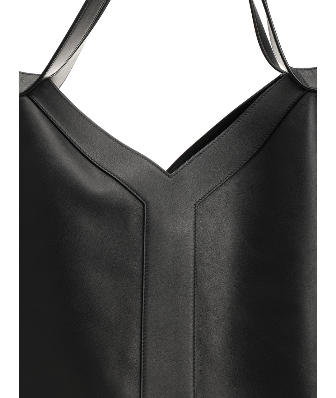 SAINT LAURENT Черная кожаная сумка тоут, фото 5