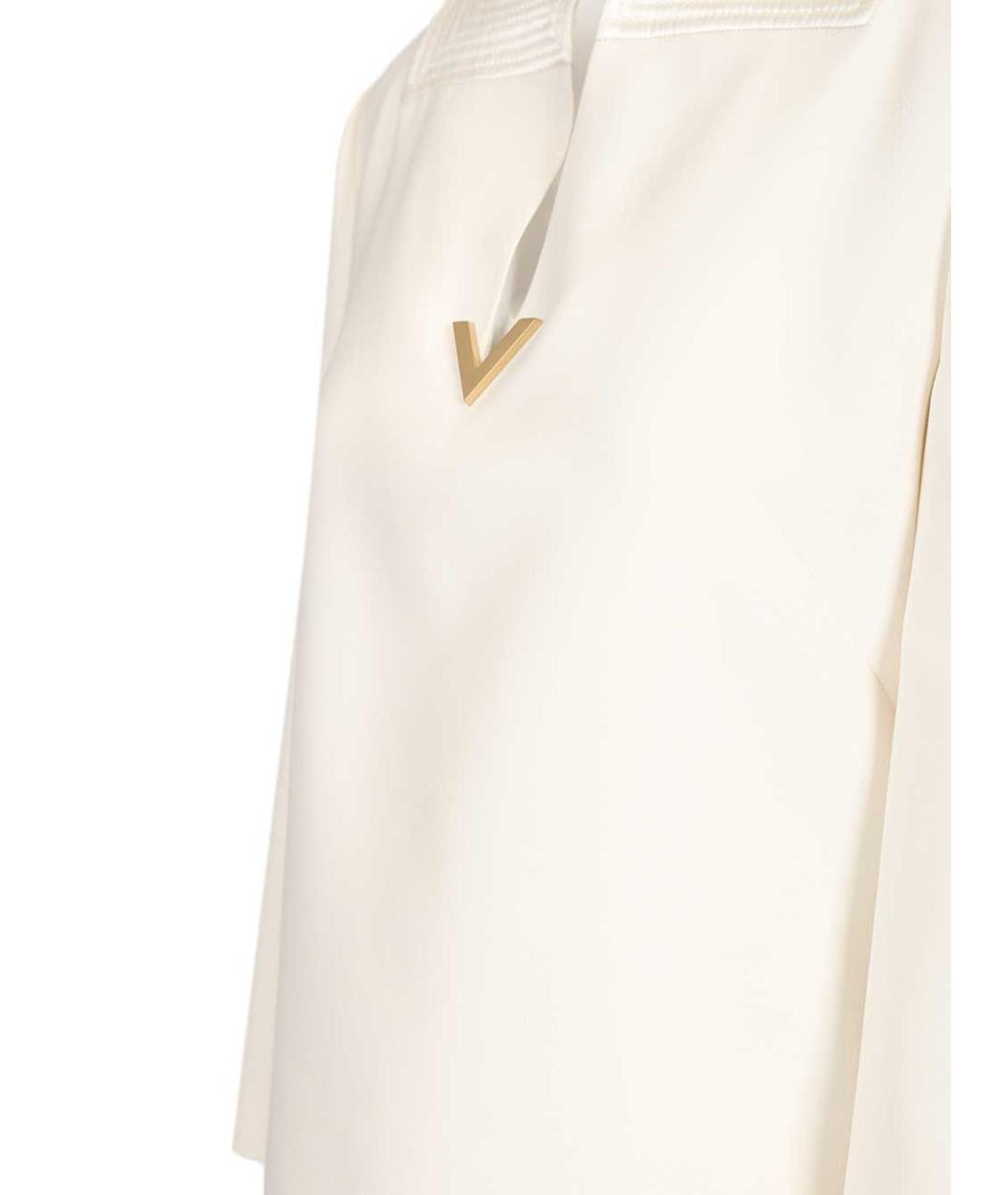 VALENTINO Белое шелковое повседневное платье, фото 6