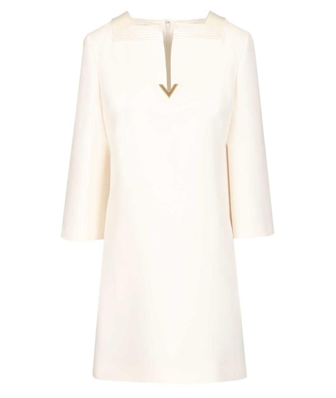 VALENTINO Белое шелковое повседневное платье, фото 1