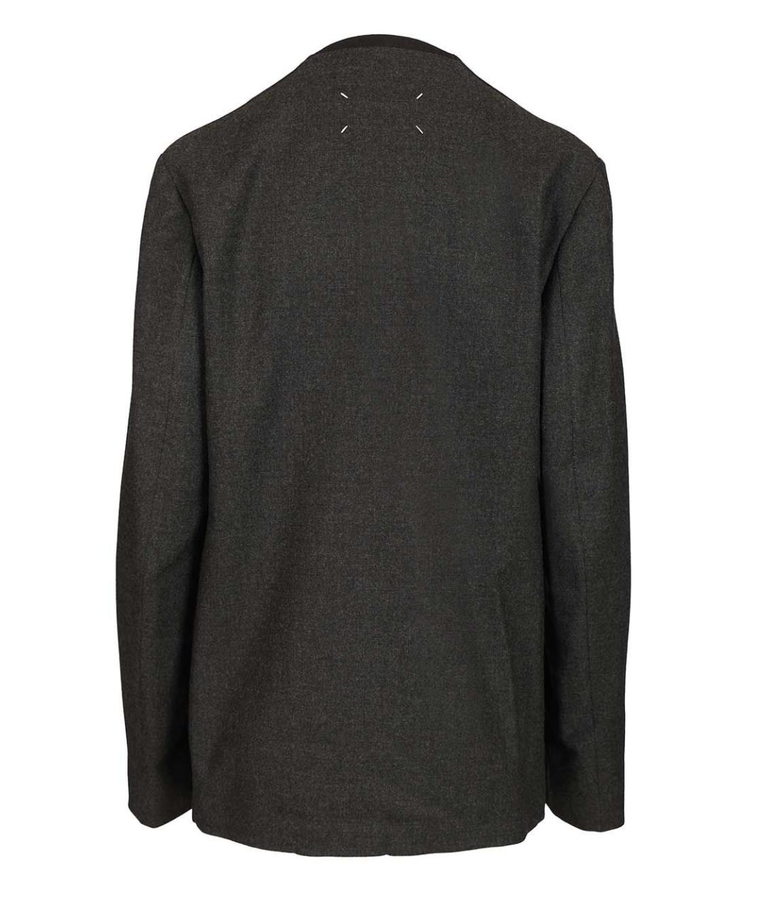 MAISON MARGIELA Антрацитовый шерстяной жакет/пиджак, фото 2