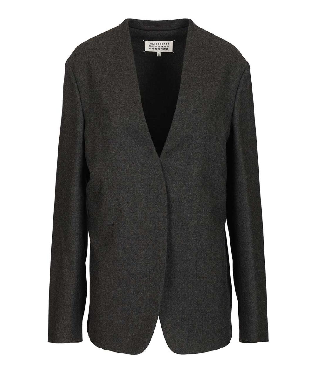 MAISON MARGIELA Антрацитовый шерстяной жакет/пиджак, фото 1