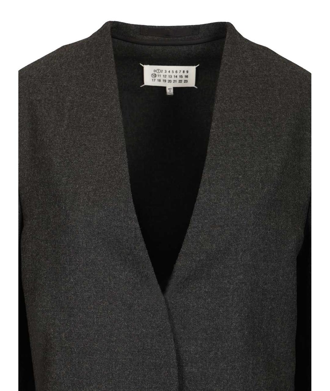 MAISON MARGIELA Антрацитовый шерстяной жакет/пиджак, фото 4