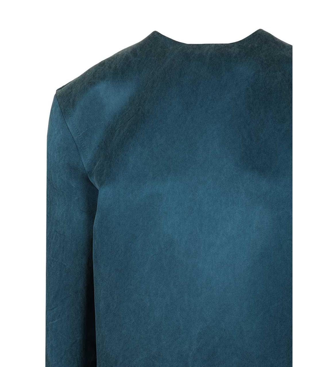 SAINT LAURENT Синее шелковое коктейльное платье, фото 4