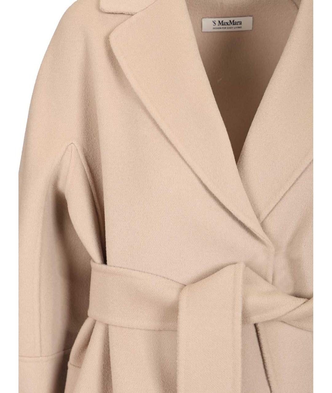 'S MAX MARA Бежевое шерстяное пальто, фото 4