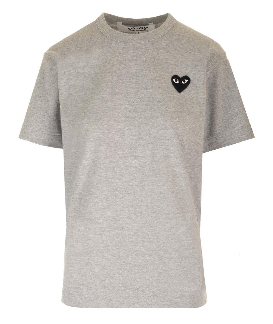 COMME DES GARÇONS PLAY Серая хлопковая футболка, фото 1