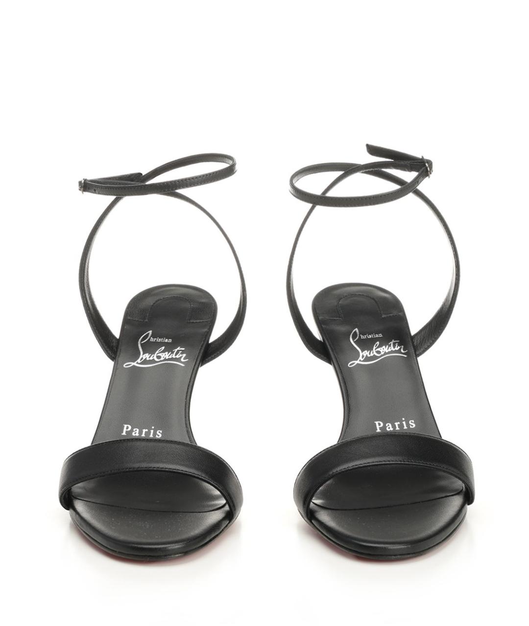 CHRISTIAN LOUBOUTIN Черные кожаные сандалии, фото 5