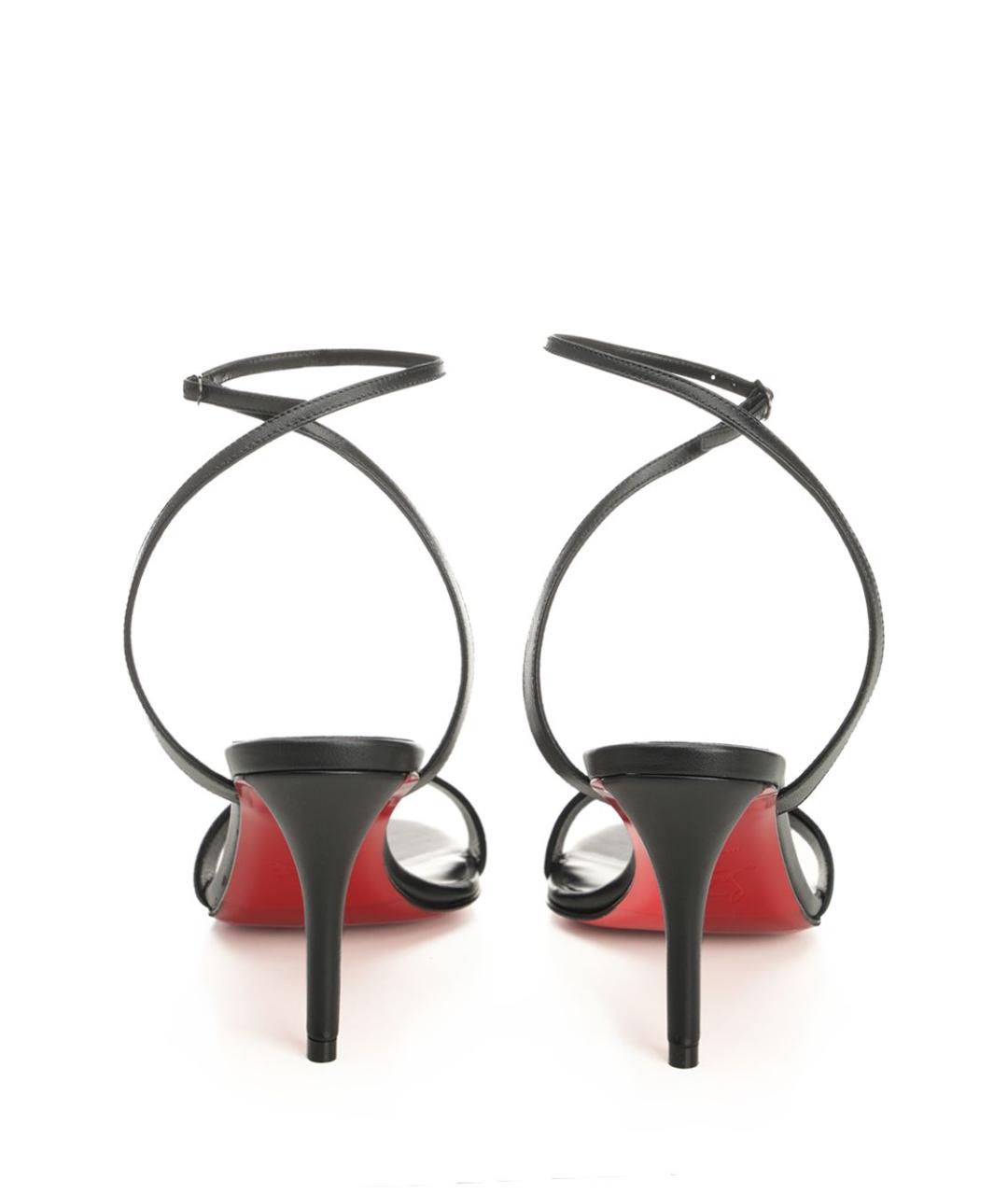 CHRISTIAN LOUBOUTIN Черные кожаные сандалии, фото 6