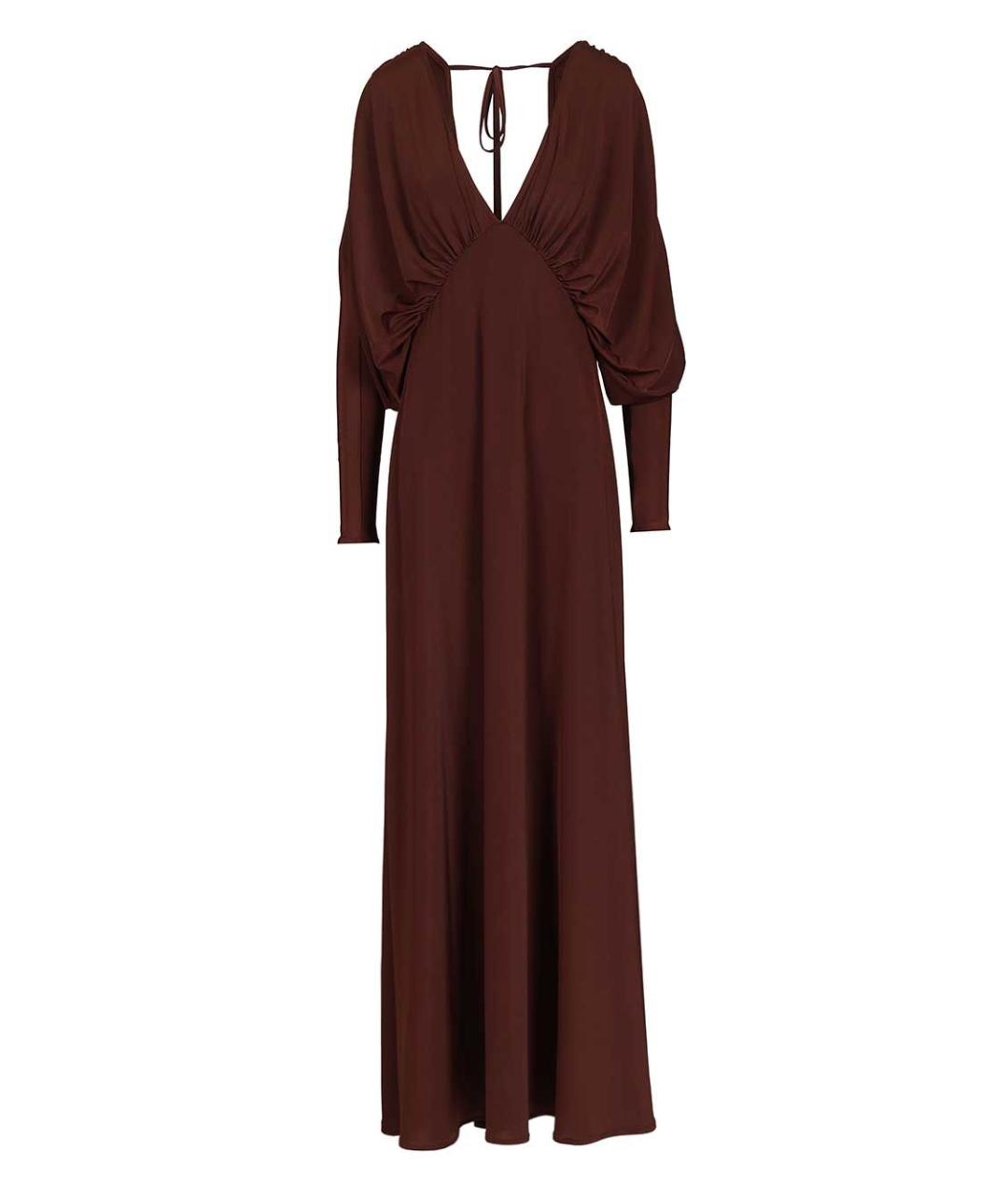 RAQUEL DINIZ Коричневое полиэстеровое вечернее платье, фото 1