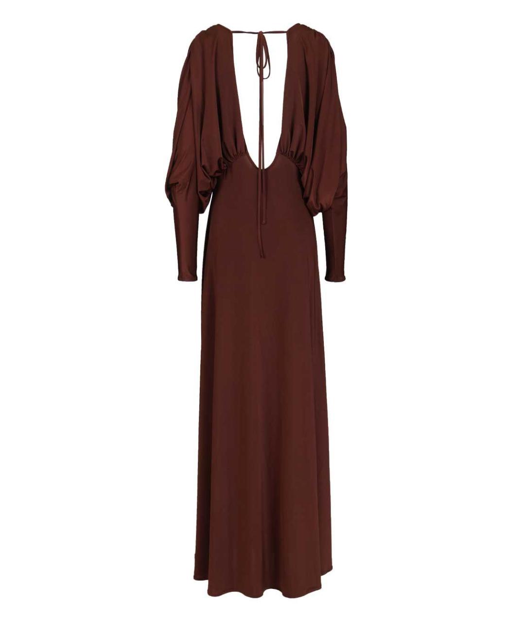 RAQUEL DINIZ Коричневое полиэстеровое вечернее платье, фото 2