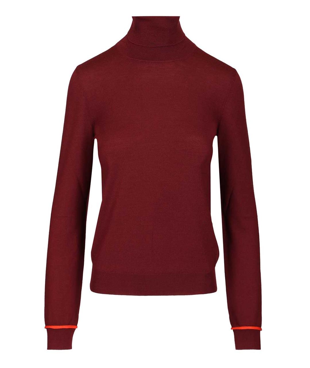 LOEWE Бордовая шерстяная водолазка, фото 1