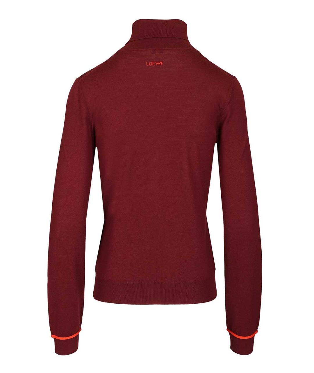 LOEWE Бордовая шерстяная водолазка, фото 2