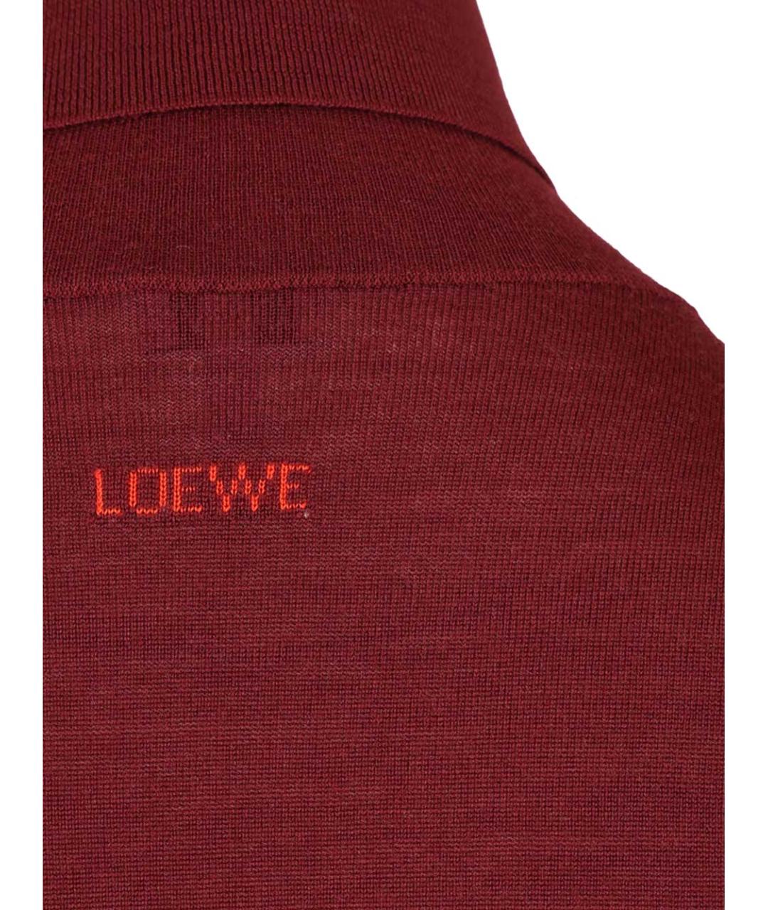 LOEWE Бордовая шерстяная водолазка, фото 6