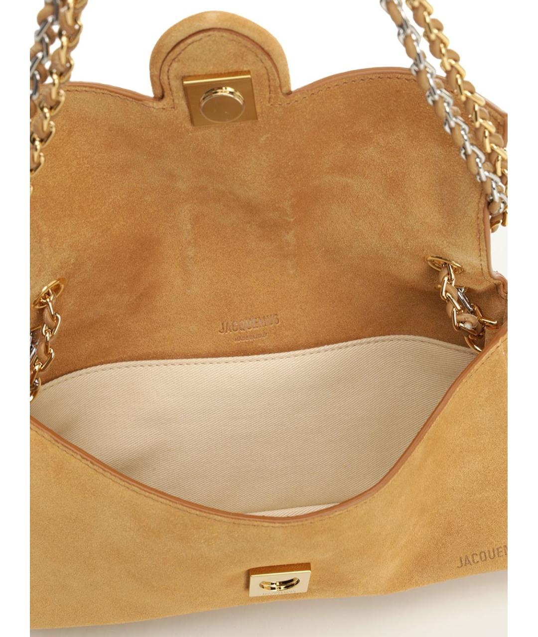 JACQUEMUS Коричневая замшевая сумка через плечо, фото 4