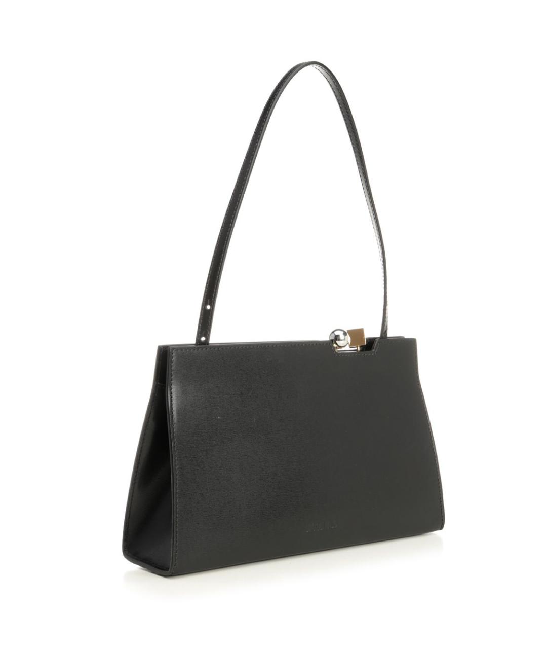 JACQUEMUS Черная кожаная сумка через плечо, фото 2