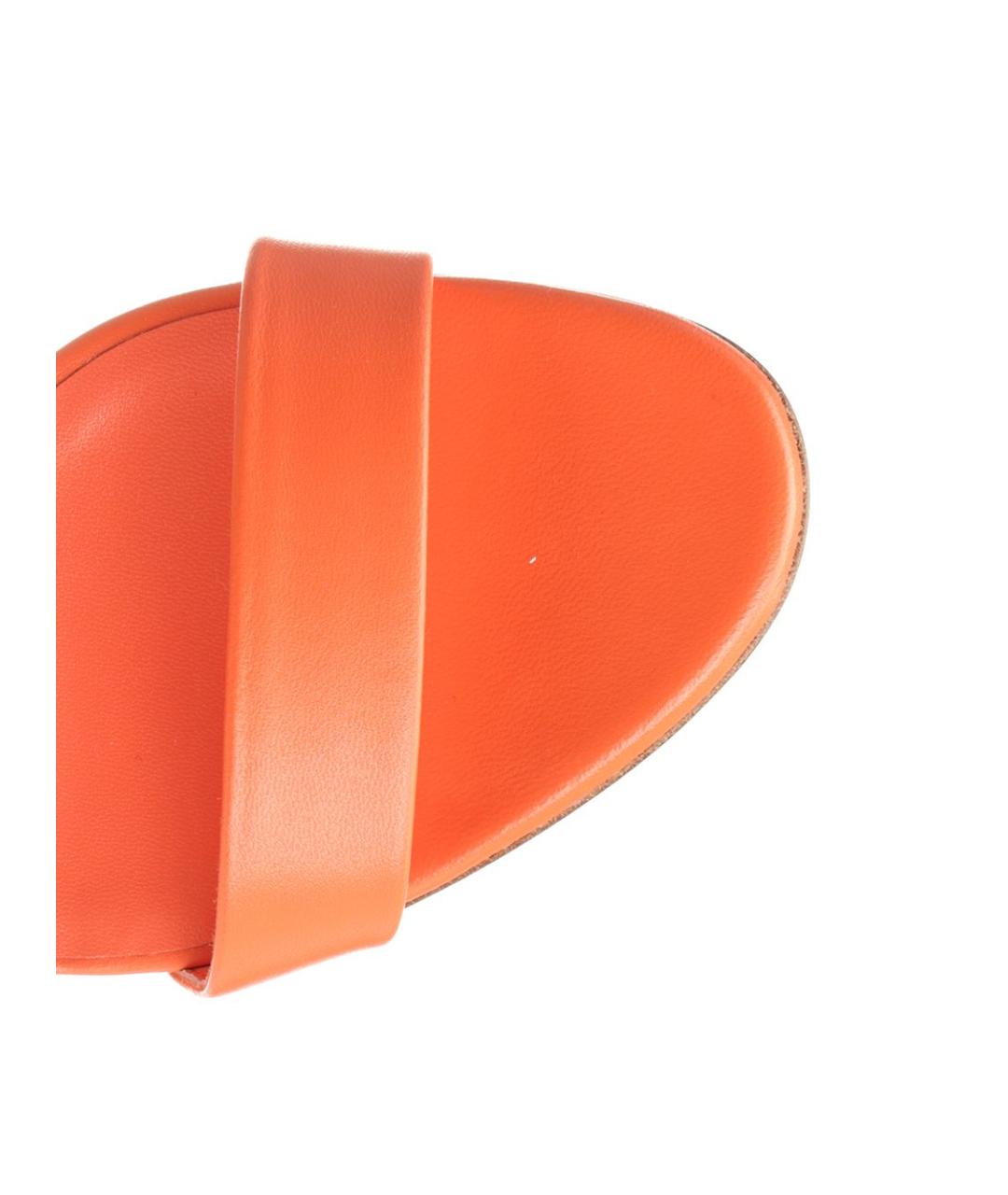 CHRISTIAN LOUBOUTIN Оранжевое кожаные сандалии, фото 4