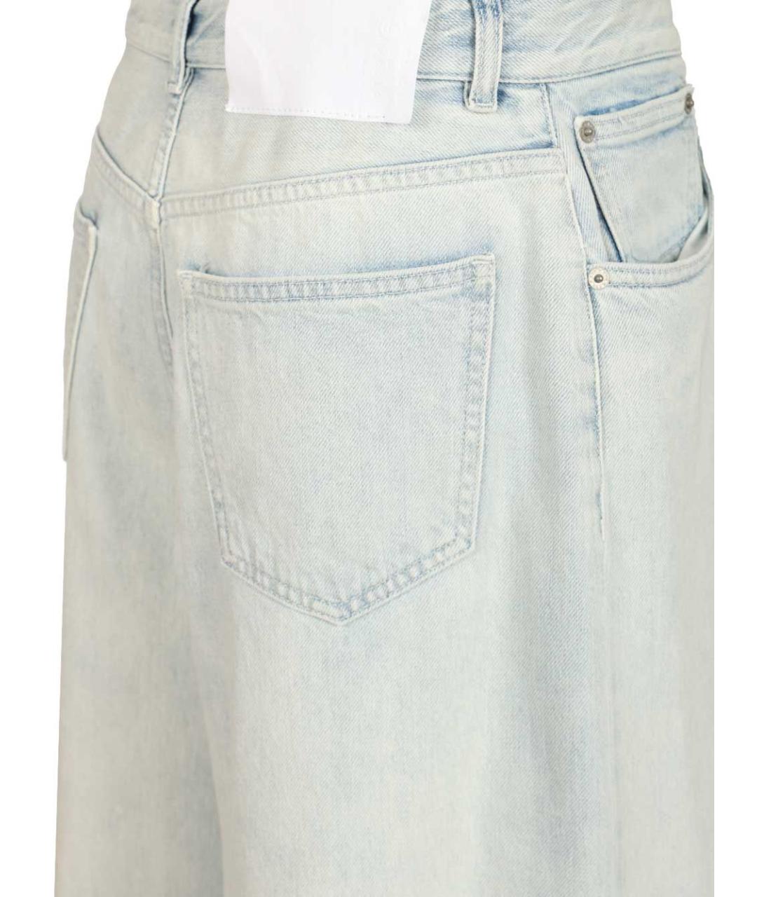 MM6 MAISON MARGIELA Голубые хлопковые джинсы клеш, фото 5