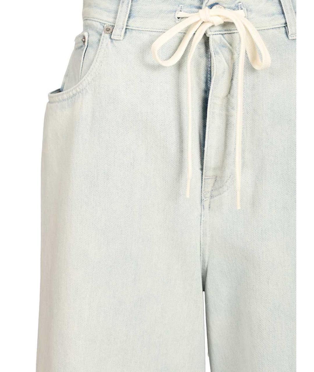MM6 MAISON MARGIELA Голубые хлопковые джинсы клеш, фото 4