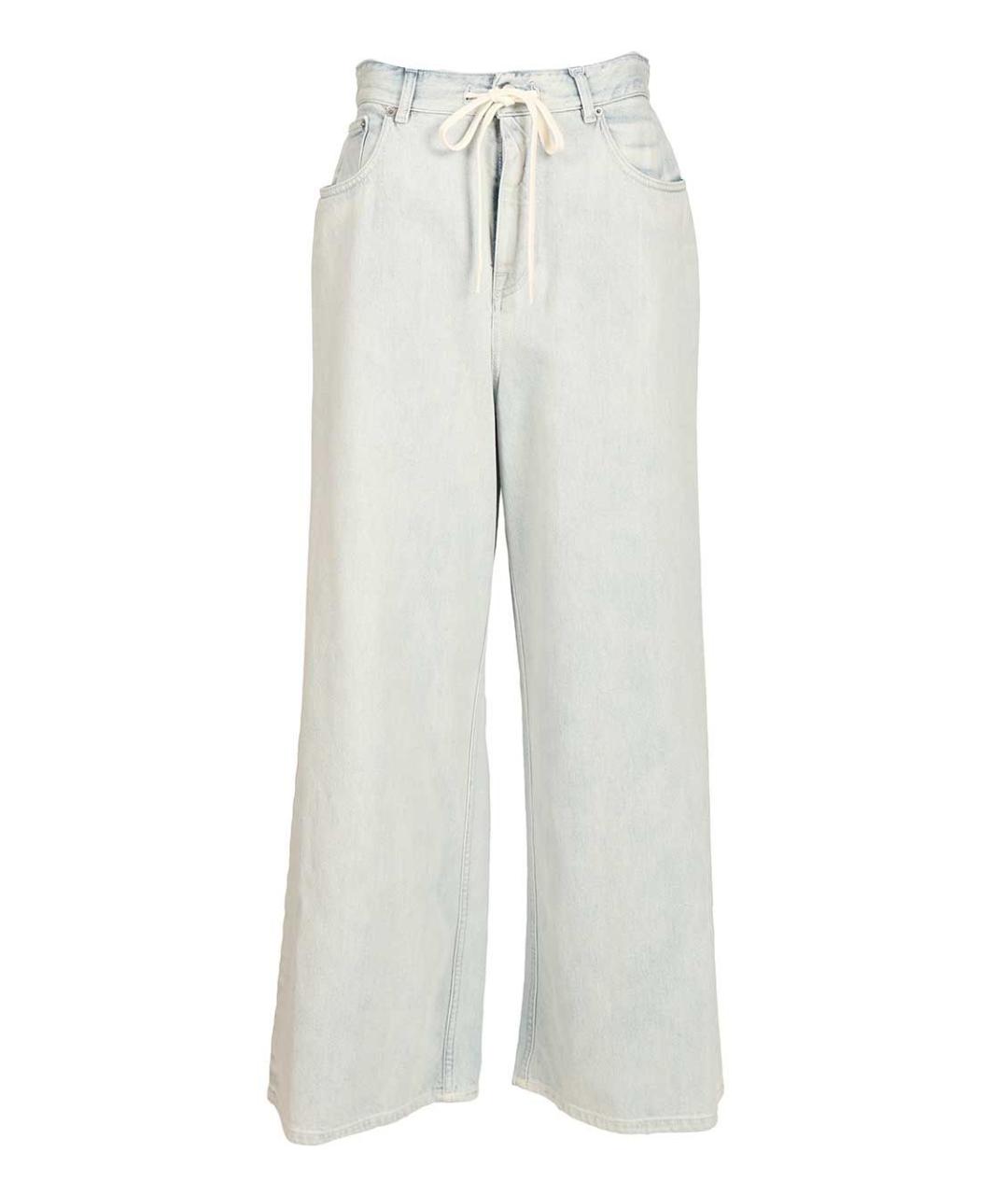 MM6 MAISON MARGIELA Голубые хлопковые джинсы клеш, фото 1