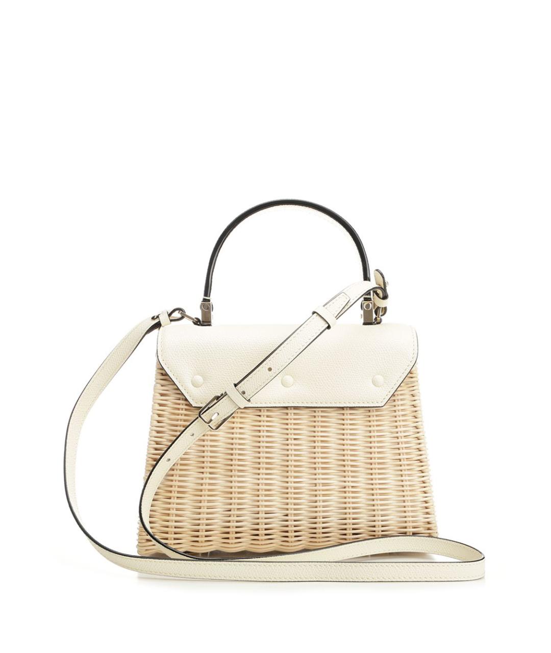 VALEXTRA Бежевая пелетеная сумка тоут, фото 3