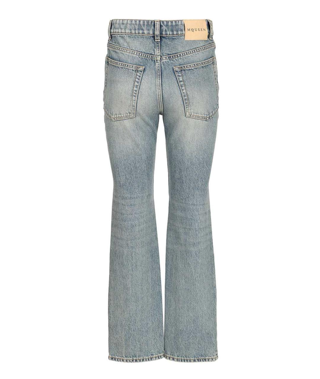 ALEXANDER MCQUEEN Голубые хлопковые джинсы клеш, фото 2