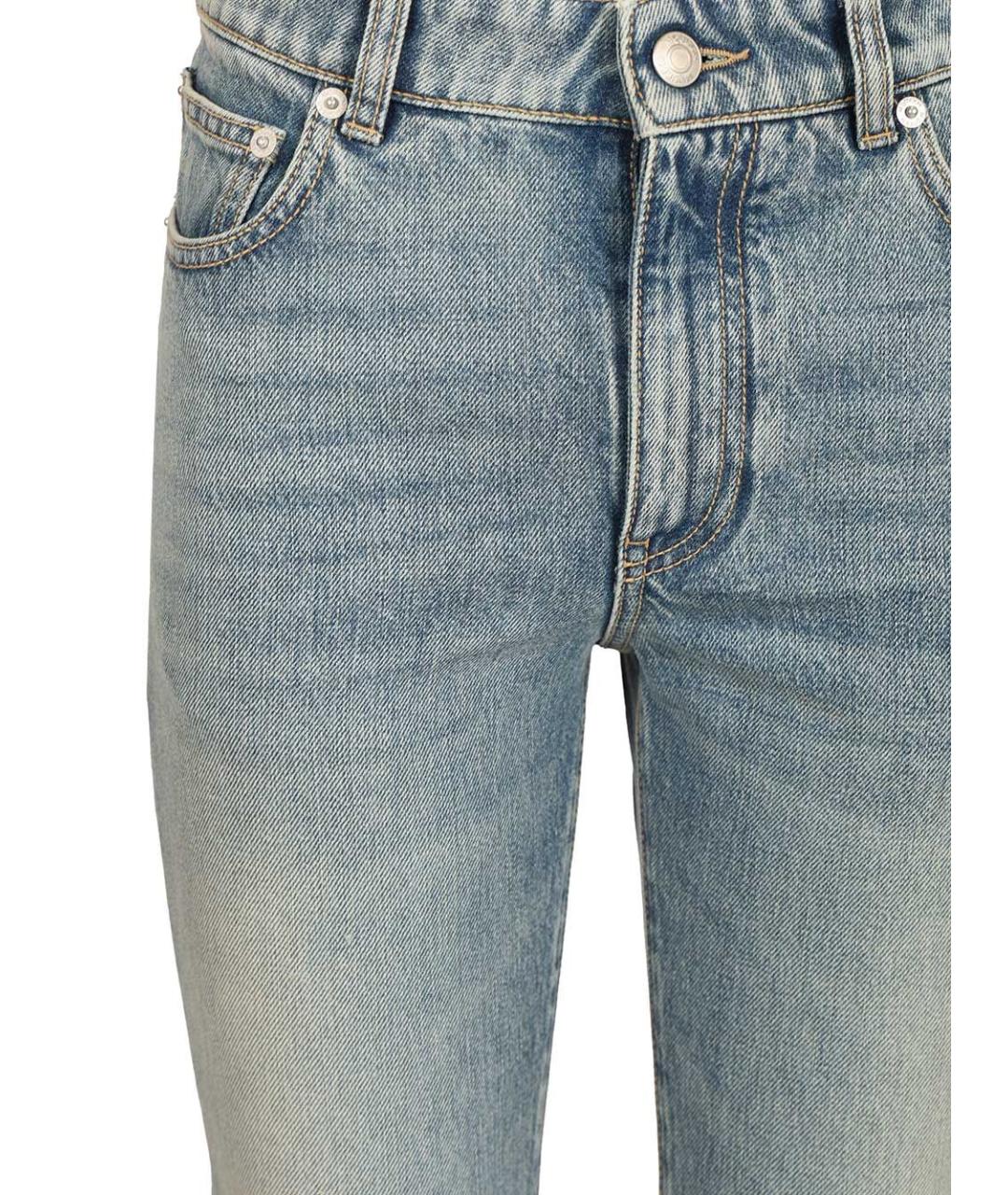 ALEXANDER MCQUEEN Голубые хлопковые джинсы клеш, фото 4