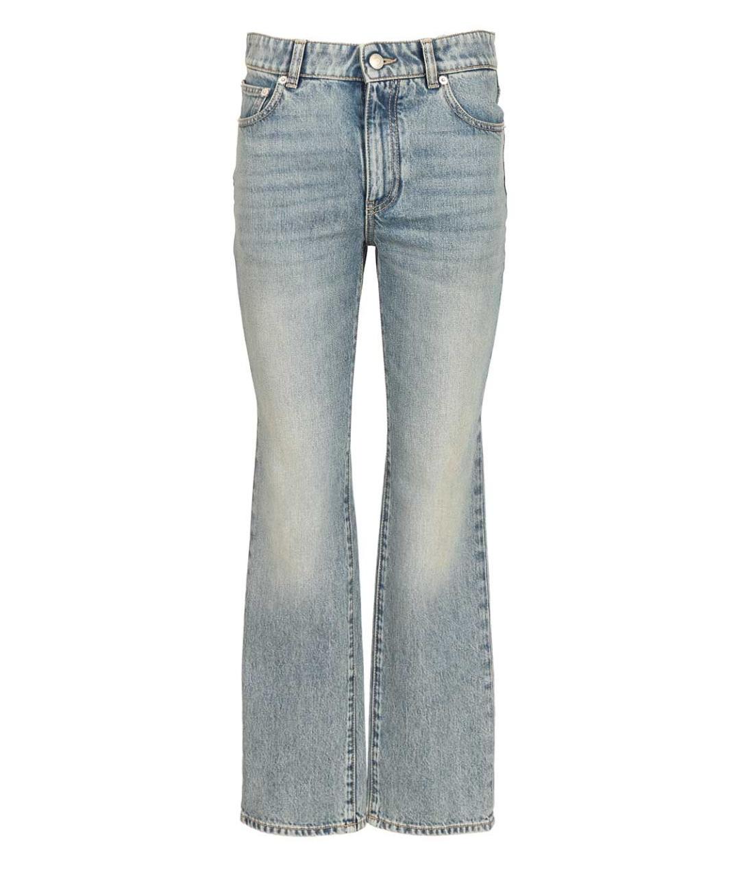 ALEXANDER MCQUEEN Голубые хлопковые джинсы клеш, фото 1