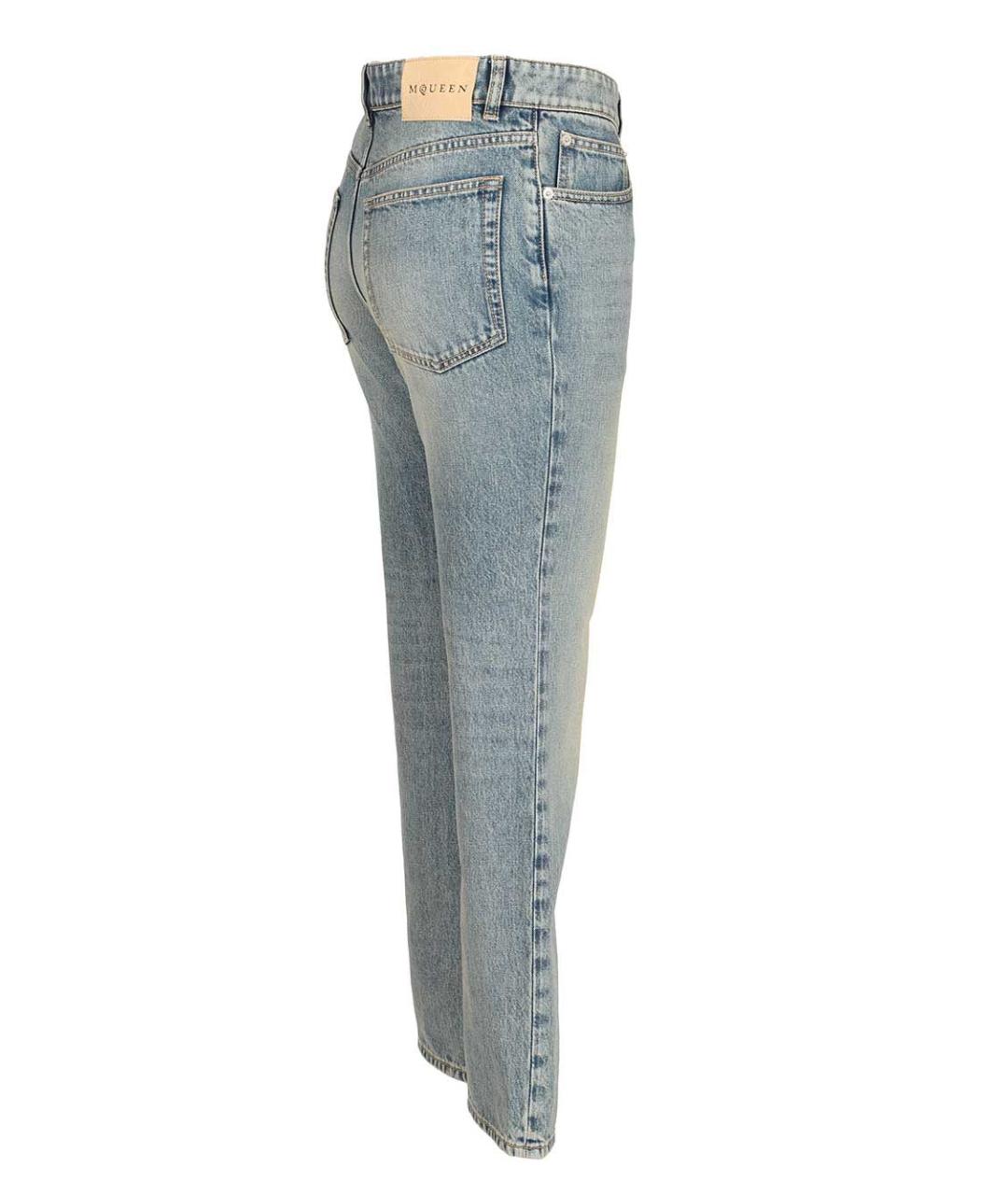 ALEXANDER MCQUEEN Голубые хлопковые джинсы клеш, фото 3