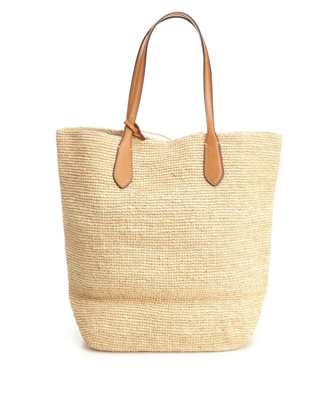 POLO RALPH LAUREN Бежевая пелетеная сумка тоут, фото 3