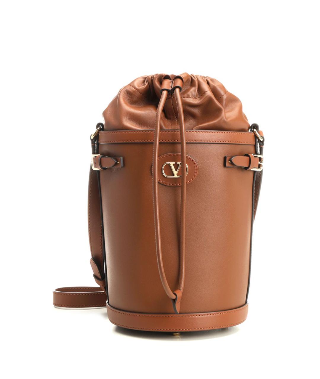 VALENTINO Коричневая кожаная сумка через плечо, фото 1