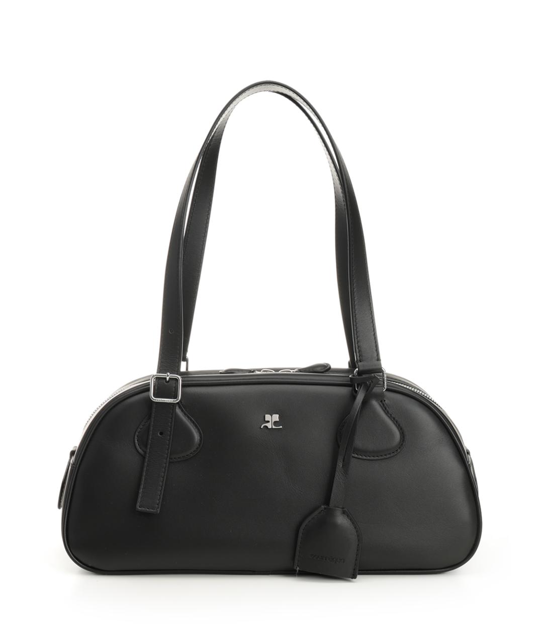 COURREGES Черная кожаная сумка через плечо, фото 1