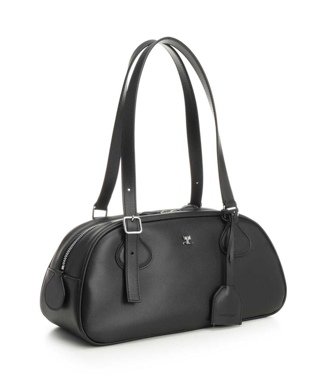 COURREGES Черная кожаная сумка через плечо, фото 2