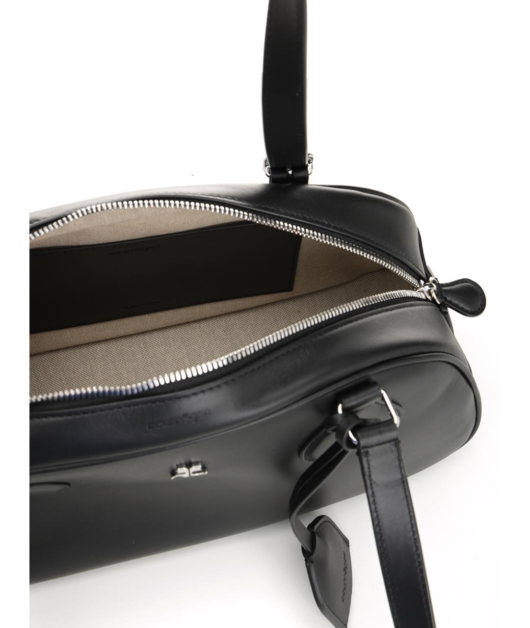 COURREGES Черная кожаная сумка через плечо, фото 4