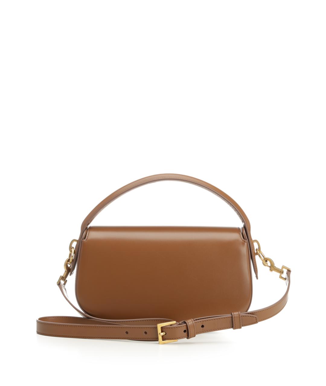 SAINT LAURENT Коричневая кожаная сумка через плечо, фото 3