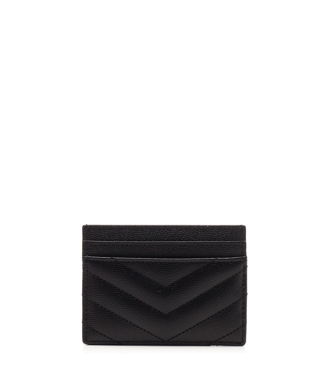 SAINT LAURENT Черный кожаный кардхолдер, фото 3