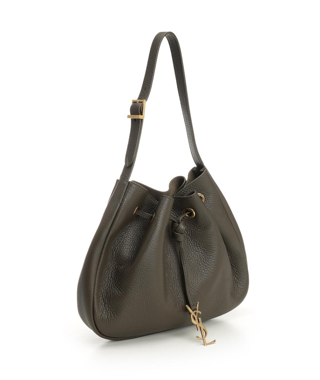 SAINT LAURENT Зеленая кожаная сумка через плечо, фото 2