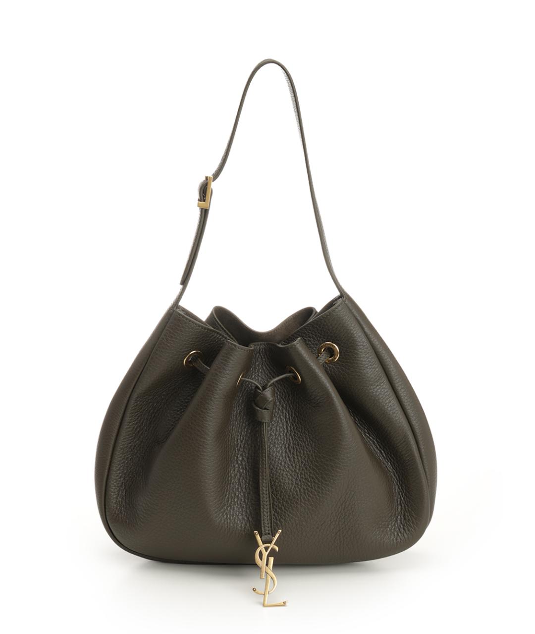 SAINT LAURENT Зеленая кожаная сумка через плечо, фото 1