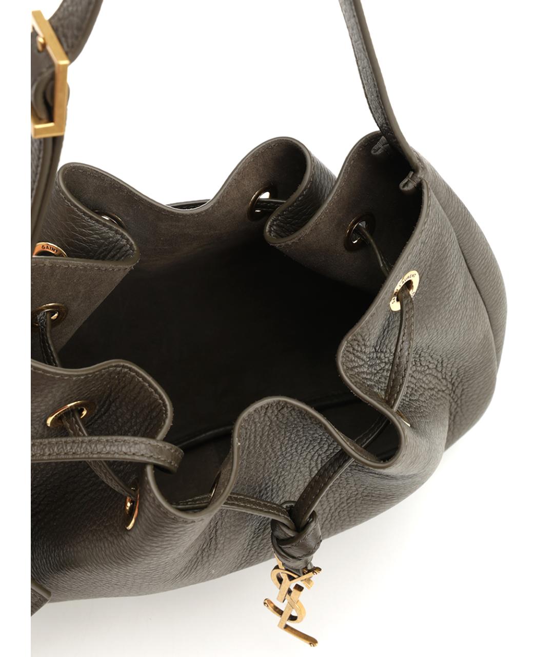 SAINT LAURENT Зеленая кожаная сумка через плечо, фото 4