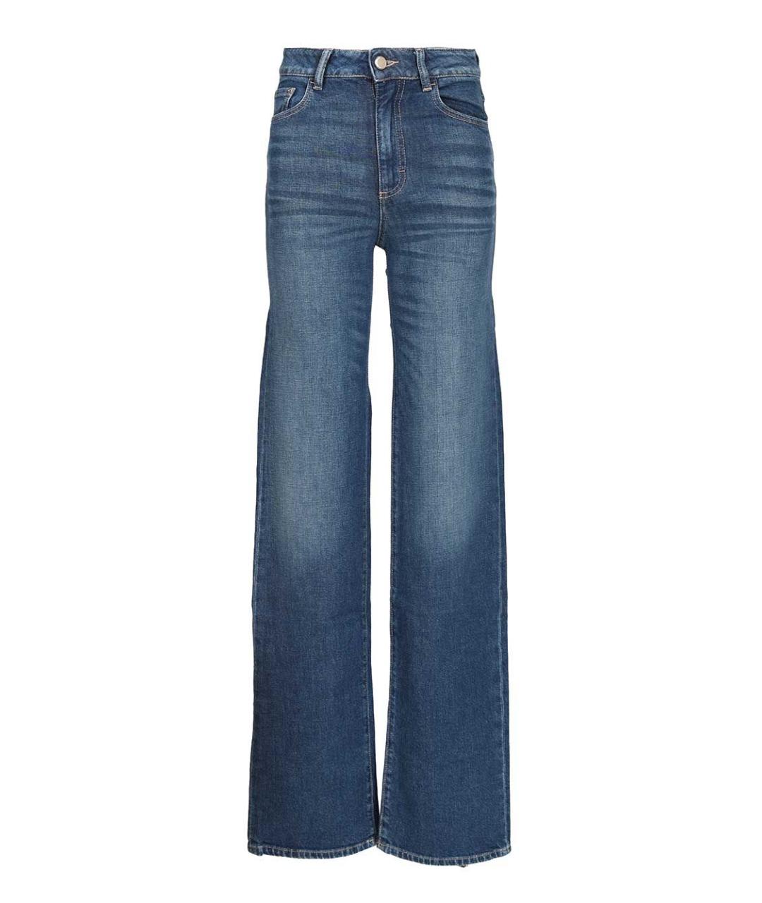 ICON DENIM Синие хлопковые прямые джинсы, фото 1