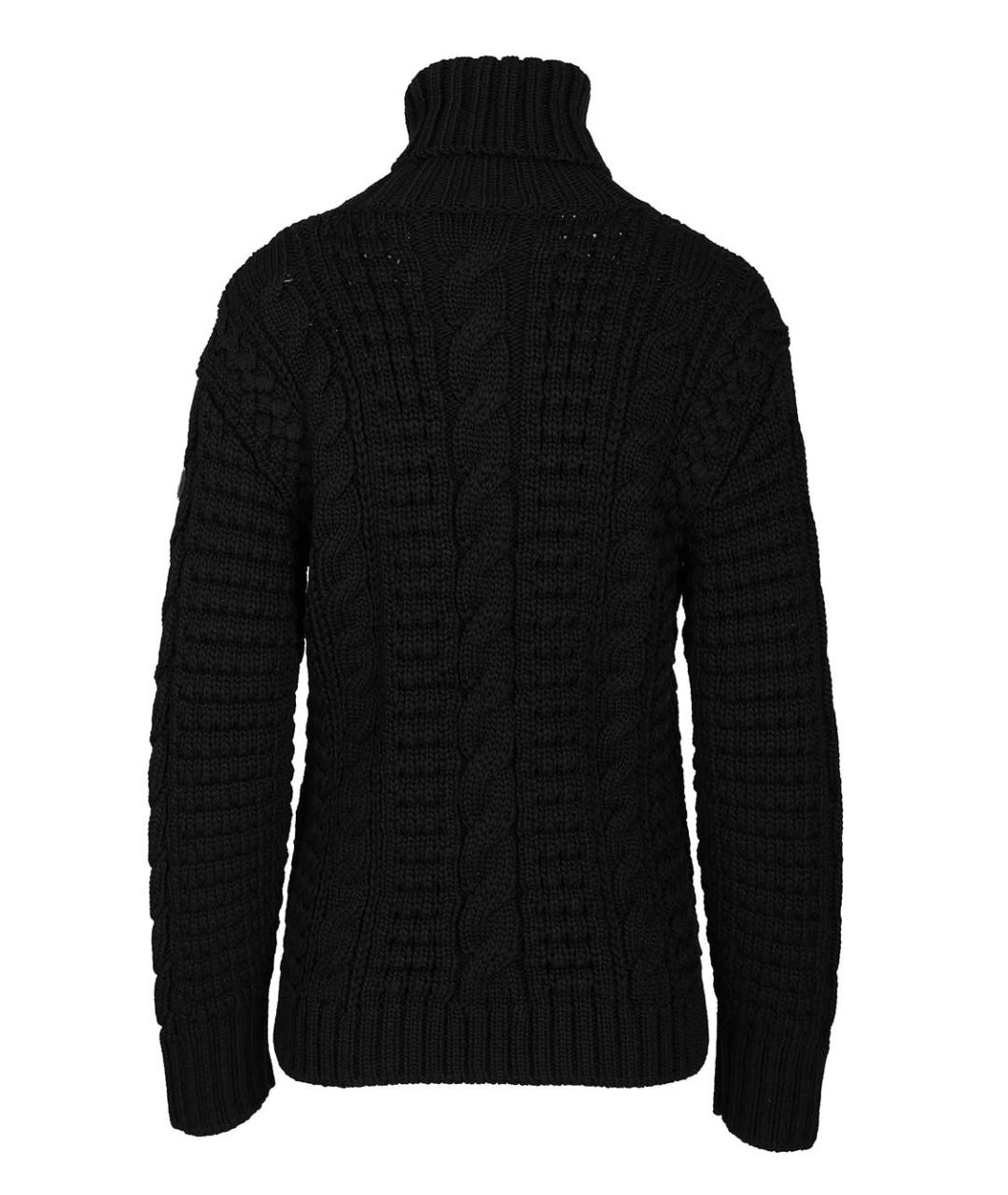 MONCLER Черный шерстяной джемпер / свитер, фото 2