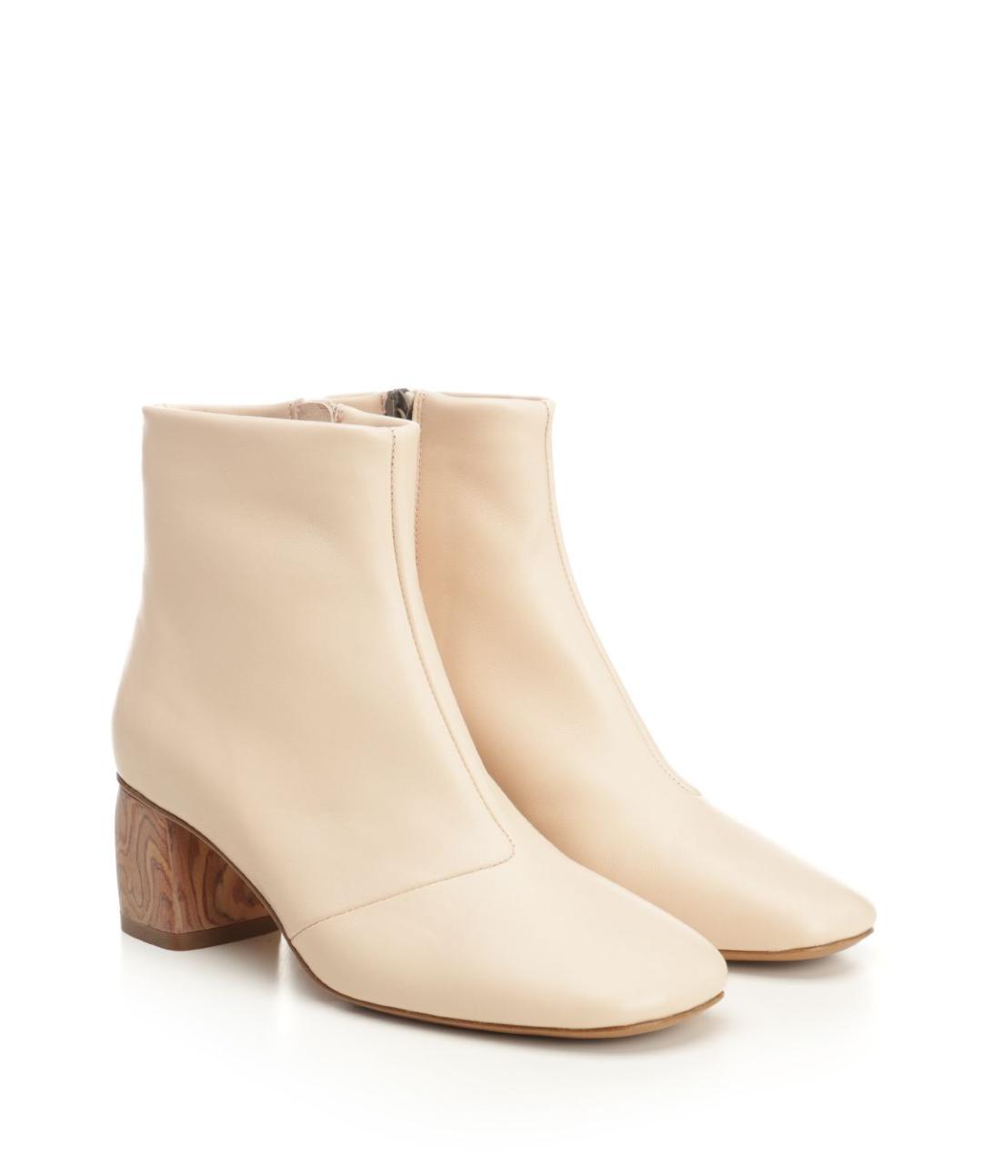 FORTE FORTE Бежевые кожаные ботильоны, фото 2