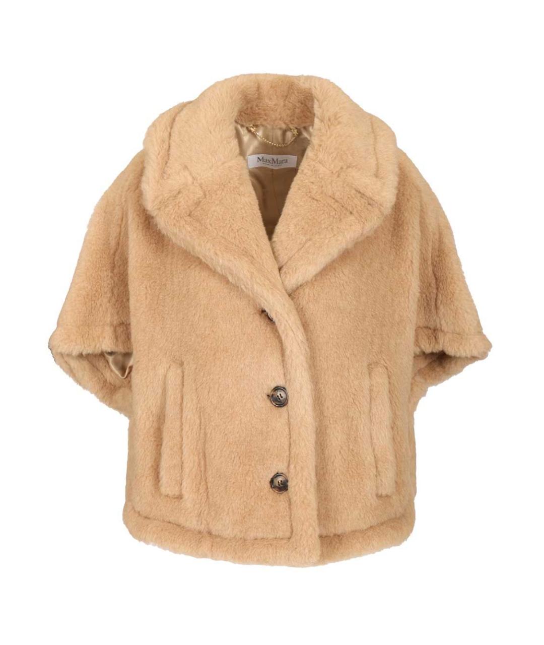 MAX MARA Бежевая шерстяная шуба, фото 1